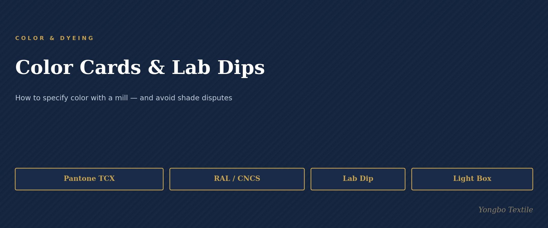 Color Cards & Lab Dips — Yongbo Textile Color & Dyeing cover banner