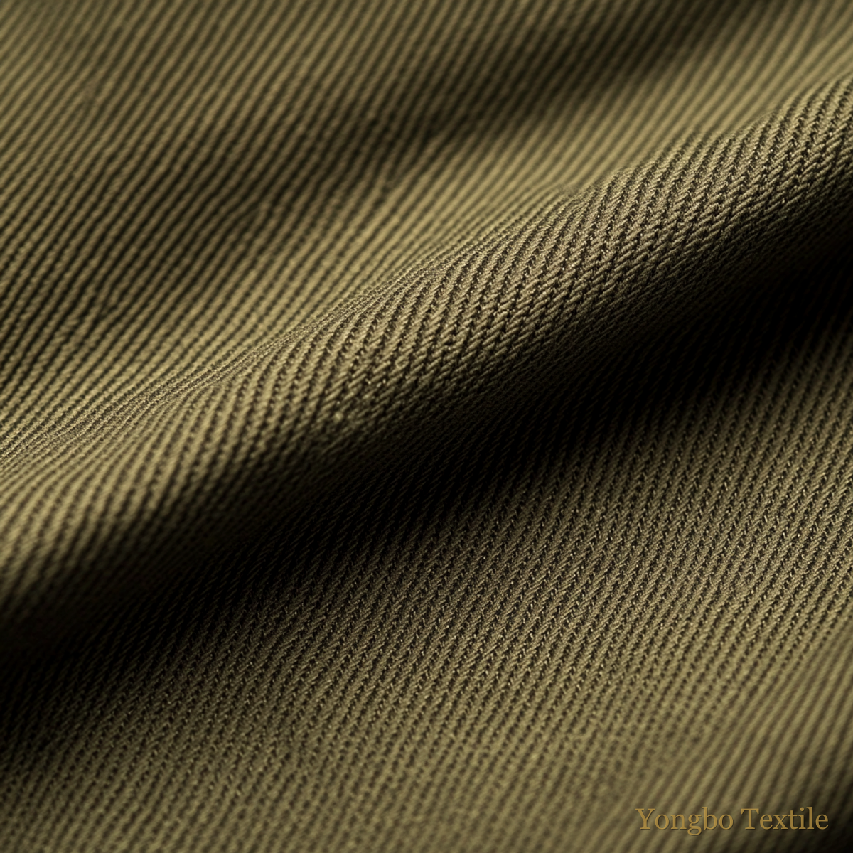 FR workwear fabric — flame-retardant finished cotton / T/C twill base cloth for industrial workwear (representative base-fabric image)